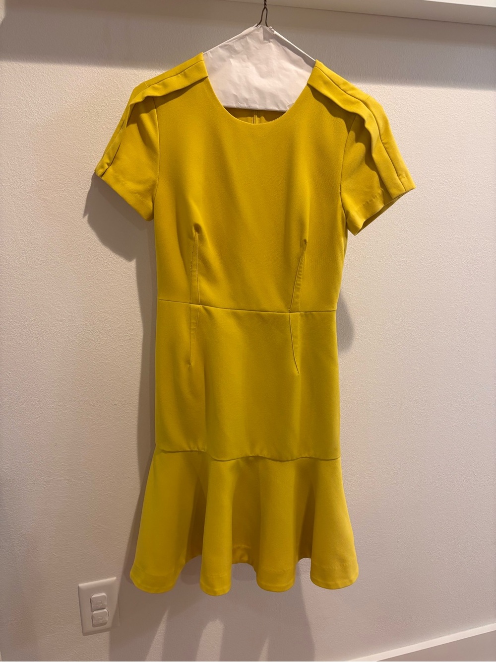 Banana Republic Yellow Ruffle-Hem Midi Dress